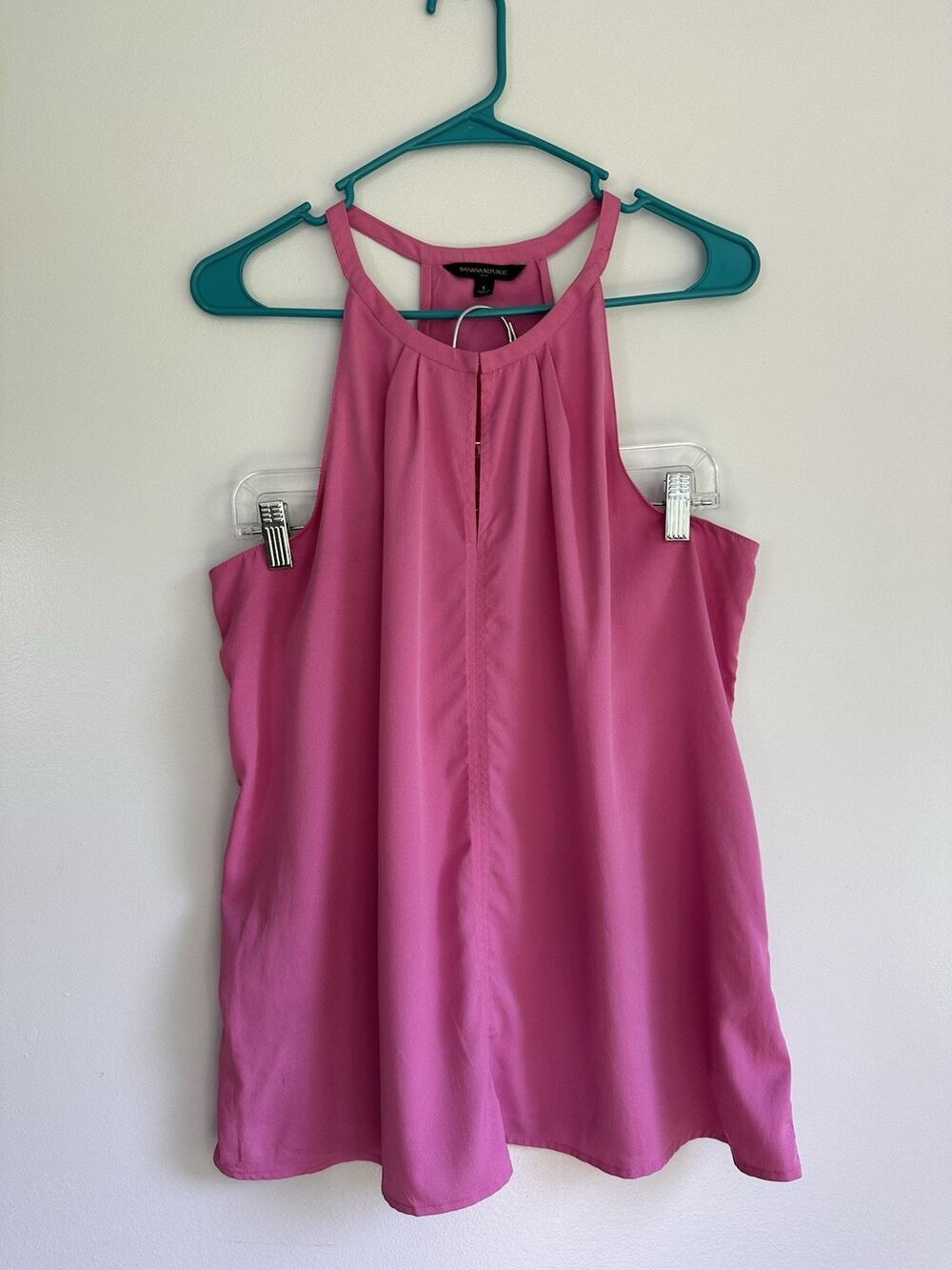 Banana Republic Woman’s Size Large Pink/purple Halter Style Tank Top Slit Detail